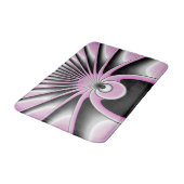 Modernes Abstraktes Crazy Fraktal Art Muster Badematte (Schrägansicht)