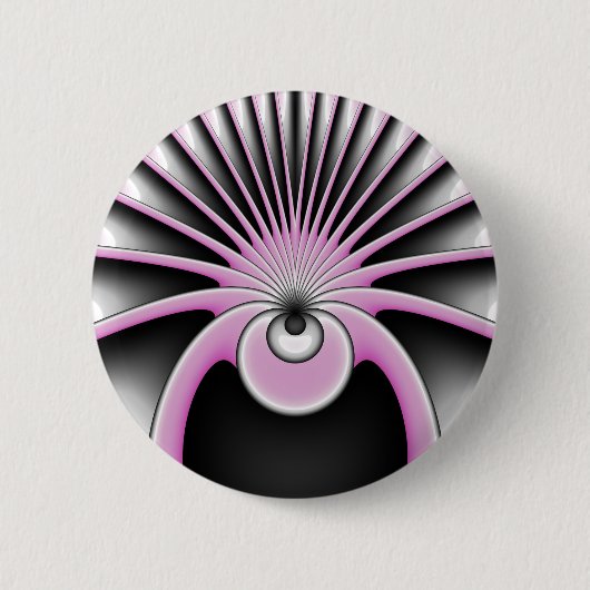 Modernes Abstraktes Crazy Fraktal Art Muster Button (Vorderseite)