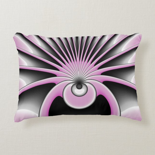 Modernes Abstraktes Crazy Fraktal Art Muster Dekokissen (Vorderseite)