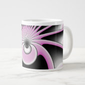 Modernes Abstraktes Crazy Fraktal Art Muster Jumbo-Tasse (Vorderseite Rechts)