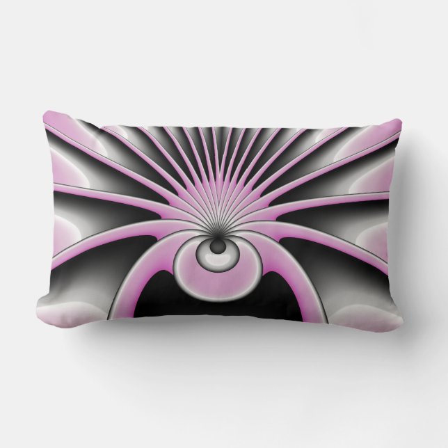 Modernes Abstraktes Crazy Fraktal Art Muster Lendenkissen (Vorderseite)