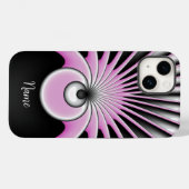 Modernes Abstraktes Crazy Fraktal Art Muster Name Case-Mate iPhone Hülle (Rückseite (Horizontal))