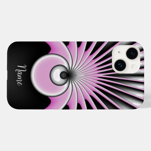 Modernes Abstraktes Crazy Fraktal Art Muster Name Case-Mate iPhone Hülle (Rückseite (Horizontal))