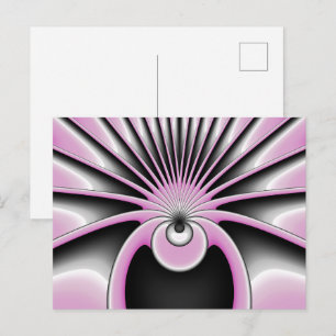 Modernes Abstraktes Crazy Fraktal Art Muster Postkarte