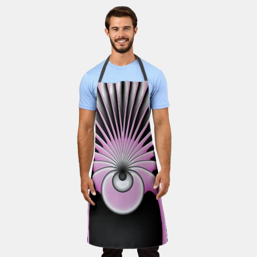 Modernes Abstraktes Crazy Fraktal Art Muster Schürze (Getragen)