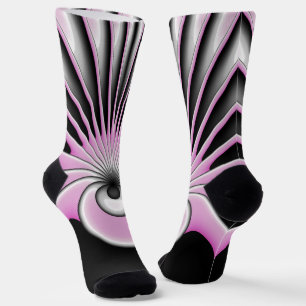 Modernes Abstraktes Crazy Fraktal Art Muster Socken