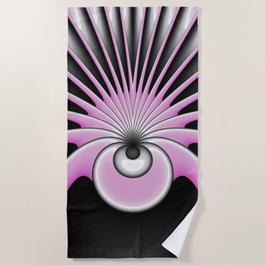Modernes Abstraktes Crazy Fraktal Art Muster Strandtuch (Vorderseite)