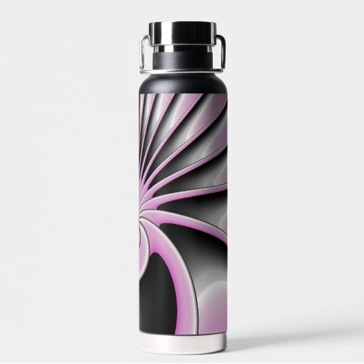 Modernes Abstraktes Crazy Fraktal Art Muster Trinkflasche (Rückseite)