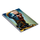 Modernes Abstraktes Cyborg Fantasy Male Journal Notizblock (Rechte Seite)