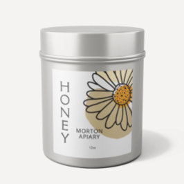 Modernes Abstraktes Daisy Honey Apiary Label Quadratischer Aufkleber