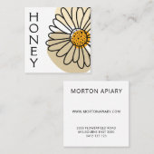 Modernes Abstraktes Daisy Honey Apiary Quadratische Visitenkarte (Vorne/Hinten)