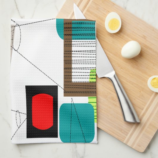 Modernes, abstraktes Design des Mittelalters Geschirrtuch (Viertel Falte)