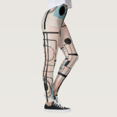 Modernes abstraktes Design, dynamische Linien Thro Leggings (Rechts)