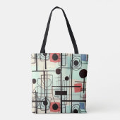 Modernes abstraktes Design, dynamische Linien Thro Tasche (Rückseite)