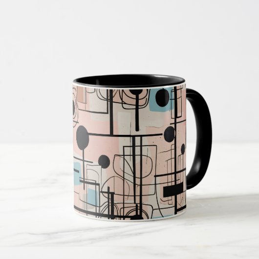 Modernes abstraktes Design, dynamische Linien Thro Tasse (VorderseiteRechts)