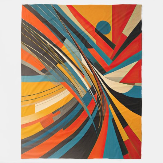 Modernes abstraktes Design Futurismus Fleecedecke (Vorderseite)
