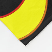 Modernes abstraktes Design, gelbe Kreise auf schwa Fleecedecke (Ecke)