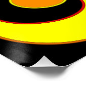 Modernes abstraktes Design, gelbe Kreise auf schwa Poster (Ecke)