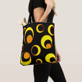 Modernes abstraktes Design, gelbe Kreise auf schwa Tasche