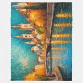 Modernes Abstraktes Design Gold Orange Blue Europe Fleecedecke (Vorderseite)