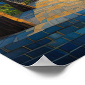 Modernes Abstraktes Design Gold Orange Blue Europe Poster (Ecke)