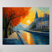 Modernes Abstraktes Design Gold Orange Blue Europe Poster (Vorne)