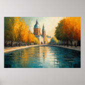 Modernes Abstraktes Design Gold Orange Blue Europe Poster (Vorne)