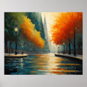 Modernes Abstraktes Design Gold Orange Blue Europe Poster (Vorne)