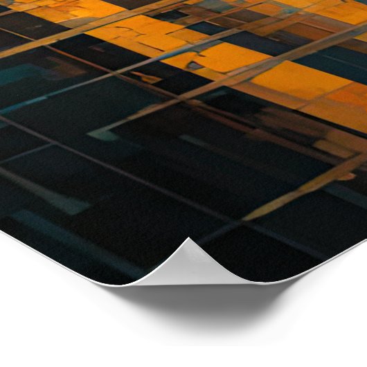 Modernes Abstraktes Design Gold Orange Blue Europe Poster (Ecke)