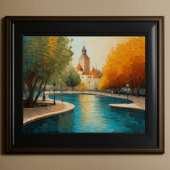 Modernes Abstraktes Design Gold Orange Blue Europe Poster