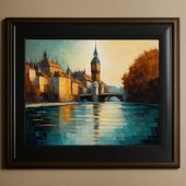 Modernes Abstraktes Design Gold Orange Blue Europe Poster