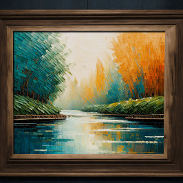 Modernes Abstraktes Design Gold Orange Blue Europe Poster