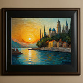 Modernes Abstraktes Design Gold Orange Blue Europe Poster