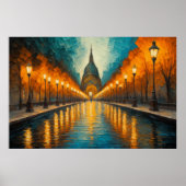 Modernes Abstraktes Design Gold Orange Blue Europe Poster (Vorne)