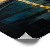 Modernes Abstraktes Design Gold Orange Blue Europe Poster (Ecke)