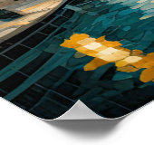 Modernes Abstraktes Design Gold Orange Blue Europe Poster (Ecke)