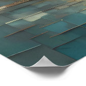 Modernes, abstraktes Design - Gold und Blautöne II Poster (Ecke)