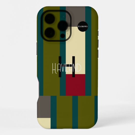 Modernes, abstraktes Design Handy Fall HAMbWG iPhone Hülle (Rückseite)