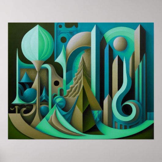 Modernes Abstraktes Design Kubismus Surrealismus 4 Poster (Vorne)