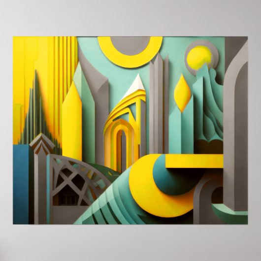 Modernes Abstraktes Design Kubismus Surrealismus 4 Poster (Vorne)