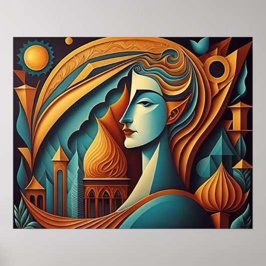 Modernes Abstraktes Design Kubismus Surrealismus 4 Poster (Vorne)