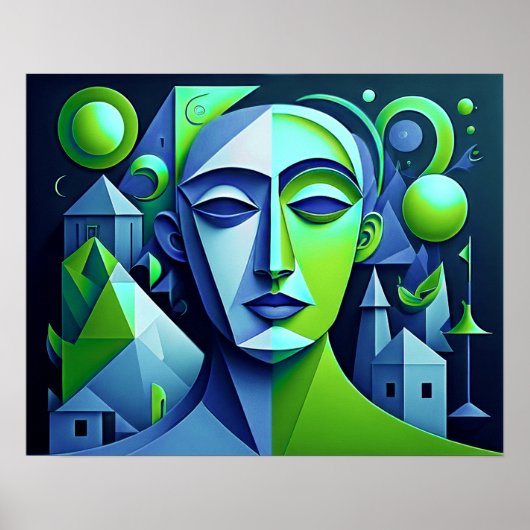 Modernes Abstraktes Design Kubismus Surrealismus 4 Poster (Vorne)