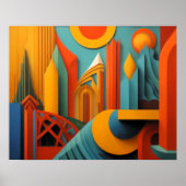 Modernes Abstraktes Design Kubismus Surrealismus 4 Poster (Vorne)