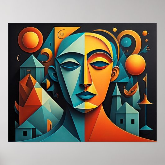 Modernes Abstraktes Design Kubismus Surrealismus 4 Poster (Vorne)