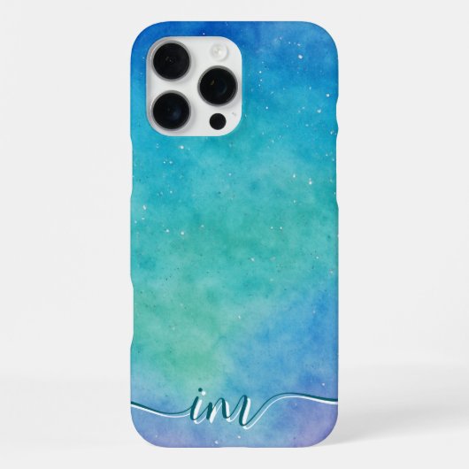 Modernes, abstraktes Design mit Gliter-Initialen u iPhone Hülle (Rückseite)