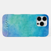 Modernes, abstraktes Design mit Gliter-Initialen u iPhone Hülle (Rückseite (Horizontal))