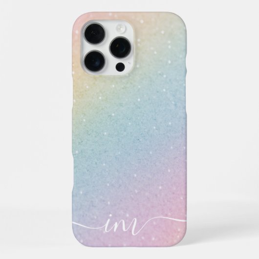 Modernes, abstraktes Design mit Gliter-Initialen u iPhone Hülle (Rückseite)