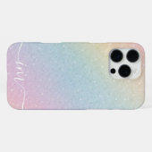 Modernes, abstraktes Design mit Gliter-Initialen u iPhone Hülle (Rückseite (Horizontal))