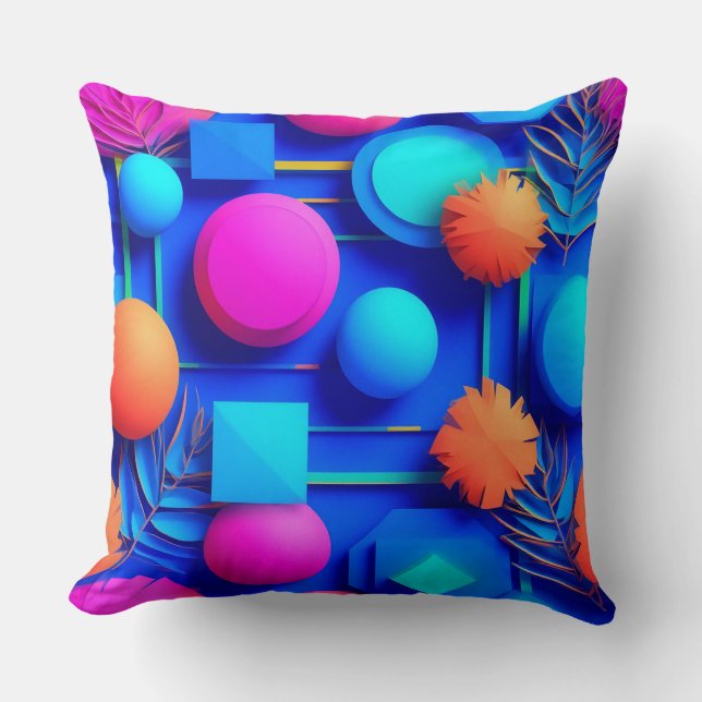 Modernes abstraktes Design mit lebhaften Farben Kissen (Vorderseite)