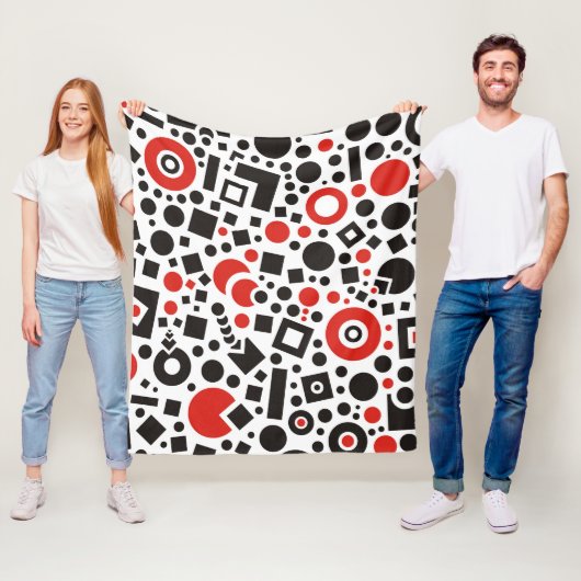 Modernes Abstraktes Design Rot Schwarz Fleecedecke (Beispiel)